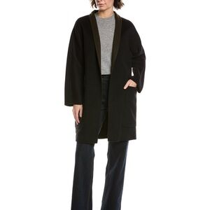 Vince Reversible Collarless Wool Blend Coat NWOT